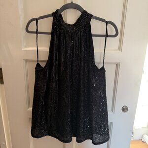 Halogen® Halter Neck Sequin Top, Black, Size XL